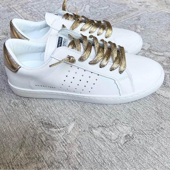 Vintage Havana Jess Sneakers Gold White Star Shoes Size 8 NEW Retail $125 - Picture 16 of 16